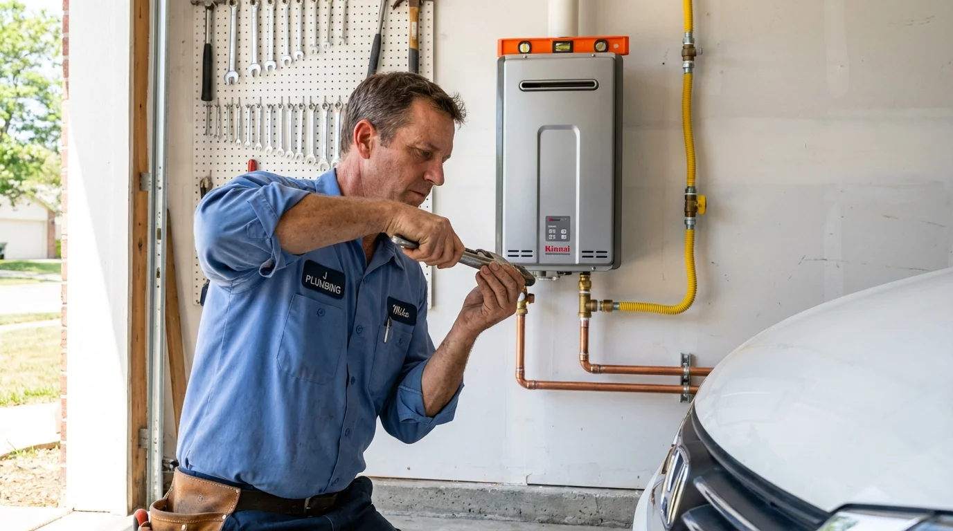 Tankless water heater installation by a Johns Plumbing LLC plumber in Gideon